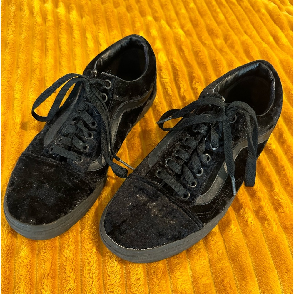 Vans Old Skool black velvet shoes